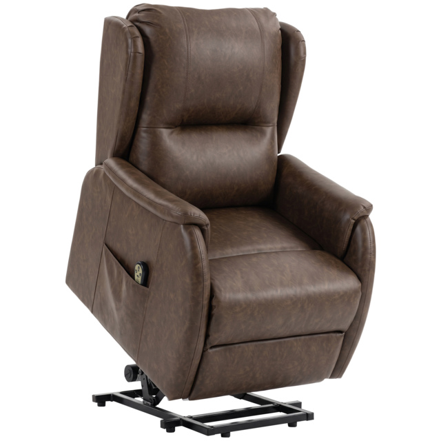 HOMCOM Power Lift Recliner Chair, Dual Motor Electric Lift Chair for Elderly with Remote Control, Brown - image 1
