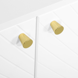 HOMCOM Elegant Two-Cupboard Sideboard - White/Gold-Tone - thumbnail 9