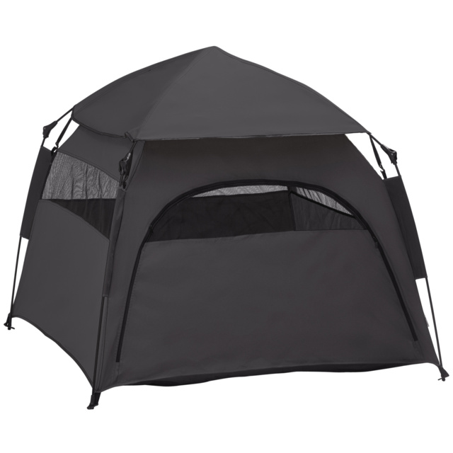 PawHut Foldable Dog Cat Tent with Waterproof Oxford, Carry Bag for Extra Large Dog, Charcoal Grey - image 1