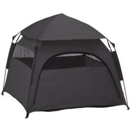 PawHut Foldable Dog Cat Tent with Waterproof Oxford, Carry Bag for Extra Large Dog, Charcoal Grey - thumbnail 1