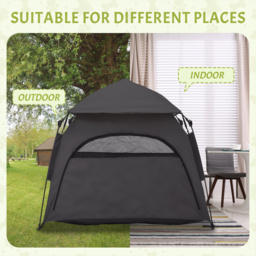 PawHut Foldable Dog Cat Tent with Waterproof Oxford, Carry Bag for Extra Large Dog, Charcoal Grey - thumbnail 6