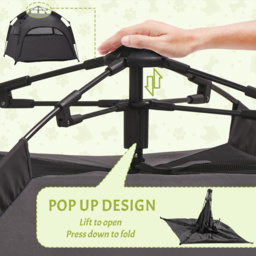 PawHut Foldable Dog Cat Tent with Waterproof Oxford, Carry Bag for Extra Large Dog, Charcoal Grey - thumbnail 5