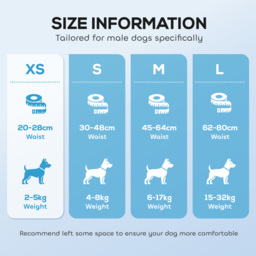 PawHut Dog Diapers Super Absorbent Leak-Proof Dog Nappies for Male Dogs Size XS 20-28 cm Waist - thumbnail 6