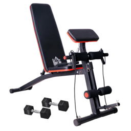 HOMCOM Adjustable Reclined Dumbbell Bench Weight Lifting Set Folding Sit Up Ab Bench Home Training Gym Multiuse Workout Exercise Fitness - Aosom UK