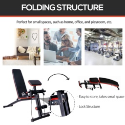 HOMCOM Adjustable Reclined Dumbbell Bench Weight Lifting Set Folding Sit Up Ab Bench Home Training Gym Multiuse Workout Exercise Fitness - Aosom UK - thumbnail 5