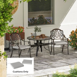 Outsunny Set of 2 Garden Chair Cushions - Light Grey - thumbnail 2