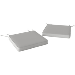 Outsunny Set of 2 Garden Chair Cushions - Light Grey - thumbnail 1