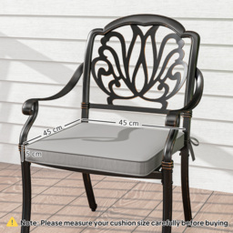 Outsunny Set of 2 Garden Chair Cushions - Light Grey - thumbnail 3