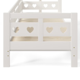 Heart-Shaped Wooden Daybed Frame with Pull-Out Trundle, 3FT Single Sofa Bed for Children Adults, Guest Bed for Bedroom, White - Aosom UK - thumbnail 9