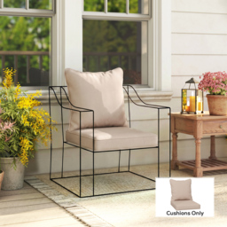 Outsunny Replacement Cushion Set for Patio Chair, Indoor Outdoor Back and Seat Pillow, Beige - thumbnail 2