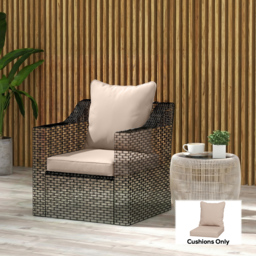 Outsunny Replacement Cushion Set for Patio Chair, Indoor Outdoor Back and Seat Pillow, Beige - thumbnail 9