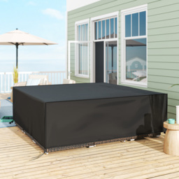 Outsunny Large Patio Garden Furniture Set Cover 600D Oxford Square Waterproof, 230 x 230 x 70 cm, Black - thumbnail 2