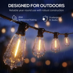 HOMCOM Curtain Lights Connectable Fairy Curtain Lights Plug-in IP44 Waterproof/18 m/Warm White - thumbnail 7