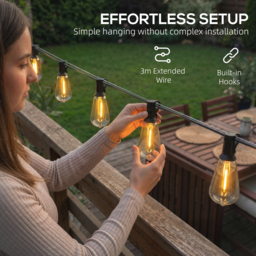 HOMCOM Curtain Lights Connectable Fairy Curtain Lights Plug-in IP44 Waterproof/18 m/Warm White - thumbnail 5
