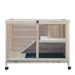 PawHut Solid Wood Guinea Pigs Hutches Pet House Indoor Water-Resistant W/ Ramp Small Animals - Aosom UK - thumbnail 9