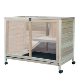 PawHut Solid Wood Guinea Pigs Hutches Pet House Indoor Water-Resistant W/ Ramp Small Animals - Aosom UK - thumbnail 2