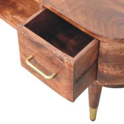 Solid Mango Wood Open-Slot Media Unit with Hand-Finished Detailing, TV Unit with Smooth-Gliding Drawers, 30L x 100W x 40H cm, Brown - Aosom UK - thumbnail 6