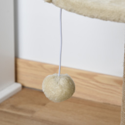 PawHut Cat Tree Tower Basics with Bed, Scratching Post, Activity Centre, Kitten House, Dangling Ball Perch, Beige - Aosom UK - thumbnail 9