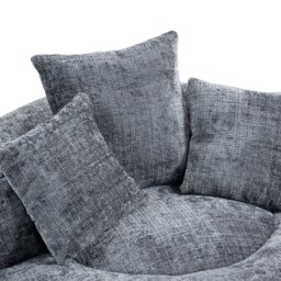 Skin-Friendly Chenille Bean Bag Chair with 3 Pillows, Memory Foam Filling, High Back Lounger for Adults, Kids, 108L x 108W x 52H cm, Gray - Aosom UK - thumbnail 9