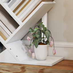 HOMCOM 9-Tier Tree Bookshelf, Industrial Free Standing Bookcase with Steel Frame, Display Storage White - thumbnail 9