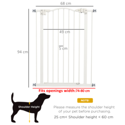 PawHut Metal Pet Safety Gate Dog Gate Folding Fence, White - Aosom UK - thumbnail 3