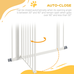 PawHut Metal Pet Safety Gate Dog Gate Folding Fence, White - Aosom UK - thumbnail 5