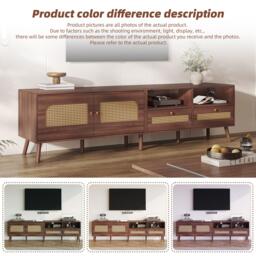 Modern TV Entertainment Centre with 2 Drawers & 2 Cabinets, Sturdy Media Cabinet for Living Rooms, 200L x 37W x 49.5H cm, Wood - Aosom UK - thumbnail 5