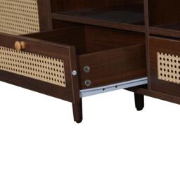 Modern TV Entertainment Centre with 2 Drawers & 2 Cabinets, Sturdy Media Cabinet for Living Rooms, 200L x 37W x 49.5H cm, Wood - Aosom UK - thumbnail 9