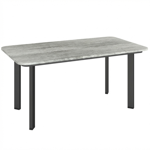 Outsunny Outdoor Garden Coffee Table, Garden Table with Slatted Wood Plastic Composite Top and Metal Frame, Grey - image 1