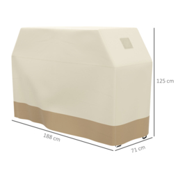 Outsunny Grill Cover: Waterproof PU-Coated Outdoor Protector for Barbecues, Beige, 71W x 188L cm - Aosom UK - thumbnail 3