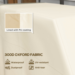 Outsunny Grill Cover: Waterproof PU-Coated Outdoor Protector for Barbecues, Beige, 71W x 188L cm - Aosom UK - thumbnail 4