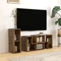 HOMCOM TV Stand for TVs up to 75 Inches, Free Combination TV Unit with Storage Shelves, Extendable Entertainment Centre for Living Room, Rustic Brown - thumbnail 2
