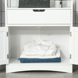 Kleankin Free Standing Bathroom Cabinet, Kitchen Cupboard with Shelves, Drawer, for Storage Organising, White - Aosom UK - thumbnail 8