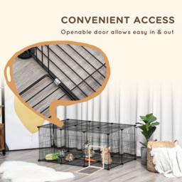 PawHut DIY Pet Playpen, Small Animal Metal Cage with Door, 22 Pieces, for Bunny, Chinchilla, Hedgehog, Guinea Pig - Aosom UK - thumbnail 7