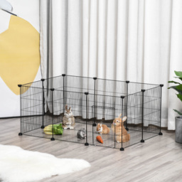PawHut DIY Pet Playpen, Small Animal Metal Cage with Door, 22 Pieces, for Bunny, Chinchilla, Hedgehog, Guinea Pig - Aosom UK - thumbnail 9