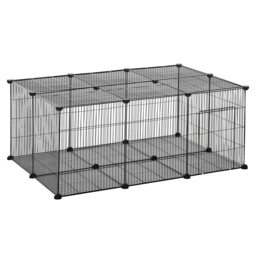 PawHut DIY Pet Playpen, Small Animal Metal Cage with Door, 22 Pieces, for Bunny, Chinchilla, Hedgehog, Guinea Pig - Aosom UK