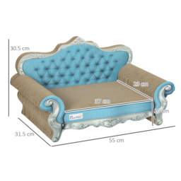 PawHut 2 in 1 Cat Scratcher with Catnip for Indoor Cats, 30.5 x 55 x 31.5cm, Light Blue - thumbnail 3