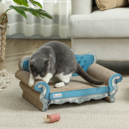 PawHut 2 in 1 Cat Scratcher with Catnip for Indoor Cats, 30.5 x 55 x 31.5cm, Light Blue - thumbnail 2
