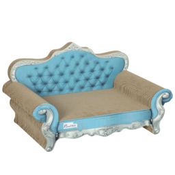 PawHut 2 in 1 Cat Scratcher with Catnip for Indoor Cats, 30.5 x 55 x 31.5cm, Light Blue - thumbnail 1