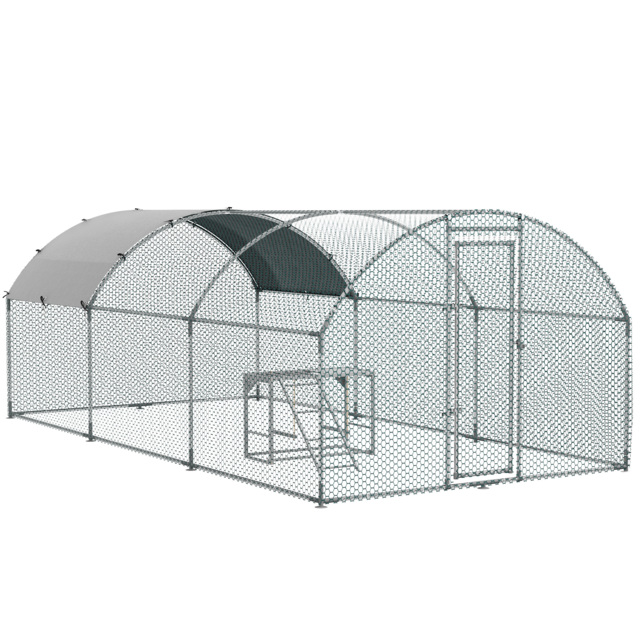 PawHut Spacious Walk-In Chicken Run, Outdoor Coop with Activity Shelf and Protective Cover, 2.8x5.7x2m, Secure Design - image 1