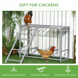 PawHut Spacious Walk-In Chicken Run, Outdoor Coop with Activity Shelf and Protective Cover, 2.8x5.7x2m, Secure Design - thumbnail 7