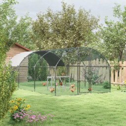PawHut Spacious Walk-In Chicken Run, Outdoor Coop with Activity Shelf and Protective Cover, 2.8x5.7x2m, Secure Design - thumbnail 2