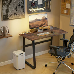 HOMCOM Industrial Writing Desk With Metal Legs, 100 x 58 x 74.5cm, Rustic Brown and Black - thumbnail 7