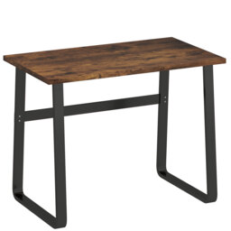HOMCOM Industrial Writing Desk With Metal Legs, 100 x 58 x 74.5cm, Rustic Brown and Black - thumbnail 1