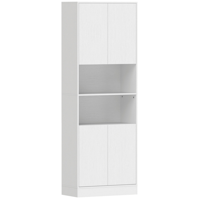HOMCOM 170 cm Kitchen Pantry Cabinet, Freestanding Storage Cabinet with Soft-Close Hinges, White Wood Effect - image 1