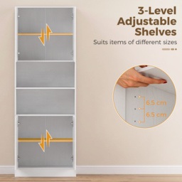 HOMCOM 170 cm Kitchen Pantry Cabinet, Freestanding Storage Cabinet with Soft-Close Hinges, White Wood Effect - thumbnail 6