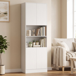 HOMCOM 170 cm Kitchen Pantry Cabinet, Freestanding Storage Cabinet with Soft-Close Hinges, White Wood Effect - thumbnail 9