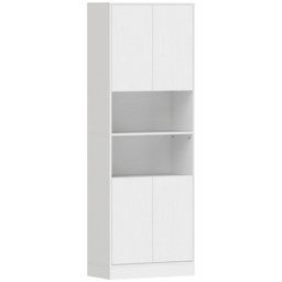HOMCOM 170 cm Kitchen Pantry Cabinet, Freestanding Storage Cabinet with Soft-Close Hinges, White Wood Effect