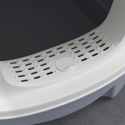 PawHut Cat Litter Box with Lid, Scoop, Deodorization Bags, Top Entry, Cat Toilet Easy Clean with Drawer Pan, Grey - thumbnail 9