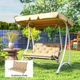 Outsunny Two-Seater Bench Cushion - Khaki - thumbnail 2